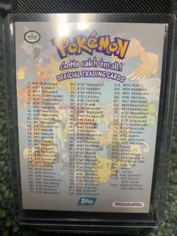 1999 Topps Pokemon T.V Series 1 Checklist Card Holo Foil Blue Label - Image 2