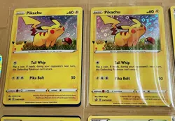 Pokemon 25th anniversary General Mills Lot Of (2) Rare Pikachu Holo Cards *Mint* - Image 1