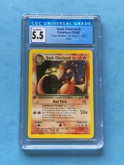 CGC 5.5 Pokemon 1st Edition Team Rocket Holo Dark Charizard - 4/82 - Image 1
