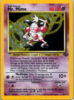 Pokemon TCG Mr. Mime 6/64 Jungle Holo HP - Image 1