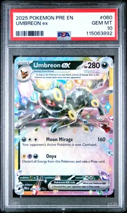 2025 POKEMON PRE EN-PRISMATIC EVOLUTIONS #060 UMBREON EX PSA 10 - Image 1
