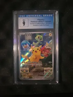 CGC 9 - Pikachu - 1/sv-p Promo Scarlet Violet Pre-Order - Chinese POKEMON - Image 1