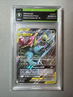 2019 Pokemon S&M Black Star Promo Celebi & Venusaur GX Full Art Degree Graded 9 - Image 1