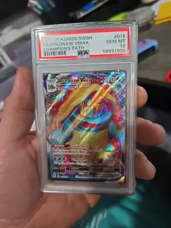 2020 Pokemon TCG Drednaw VMAX Card 015/073 Champions Path PSA 10 Gem Mint - Image 1