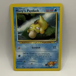 Misty's Psyduck Gym Heroes 54/132 Regular Non Holo Pokemon MP Card - Image 1