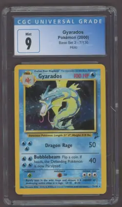Gyarados 7/130 Base Set 2 Holo Rare Pokemon Card CGC 9 - Image 1