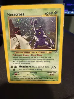 Pokemon TCG Heracross Neo Genesis Holo Card 6/111 Unlimited Rare - Image 1