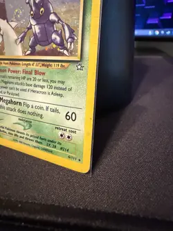 Pokemon TCG Heracross Neo Genesis Holo Card 6/111 Unlimited Rare - Image 5