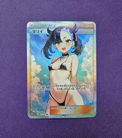 Pokemon Marnie - Waifu Custom Fanmade Trainer Holo ACG Card - Image 1