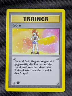 Pokemon TCG Lass Gore Base Set 75/102 German Card First Edition LP/NM - Image 2