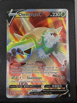 Chesnaught V 171/195 Silver Tempest Full Art Ultra Rare Holo Card Pokemon TCG NM - Image 1