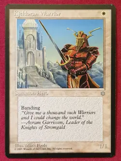 Magic The Gathering ICE AGE KJELDORAN WARRIOR white card MTG - Image 1