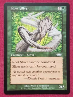Magic The Gathering LEGIONS ROOT SLIVER green card MTG - Image 1