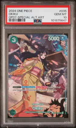 One Piece Card Game TCG Okiku OP01-035 SP PSA 10 - Image 1