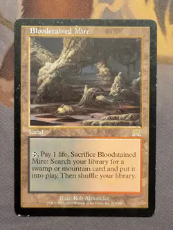 1x Bloodstained Mire - Onslaught Rare Fetch Land MTG LP/MP - Image 1