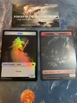 Spirit 002 / Wolf 011 Foil Token - MTG - Innistrad: Crimson Vow Double Sided - Image 1