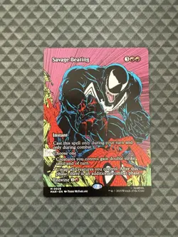 MTG Savage Beating #0026 Borderless Mythic Marvel Universe Eternal-Legal (MAR) - Image 1