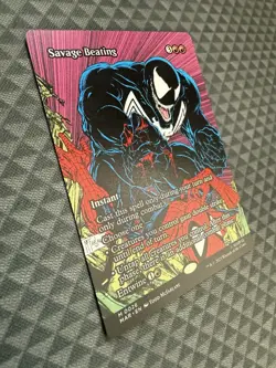 MTG Savage Beating #0026 Borderless Mythic Marvel Universe Eternal-Legal (MAR) - Image 2