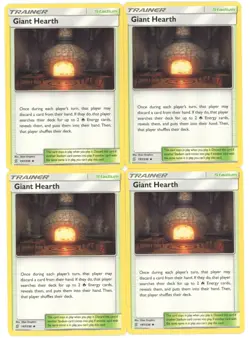 4x Pokemon TCG Giant Hearth 197/236 Sm-Unified Minds Playset Regular - Image 1