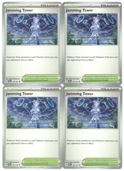 4x Pokemon TCG Jamming Tower 153/167 Sv06: Twilight Masquerade Playset Regular - Image 1