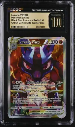 2023 POKEMON CROWN ZENITH ETB PROMO SWSH291 LUCARIO VSTAR CGC 10 PRISTINE - Image 1