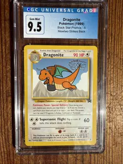 Pokemon TCG Dragonite Mewtwo Strikes Back Black Star Promo CGC 10 PSA (Old 9.5) - Image 1