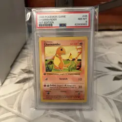 1999 Pokemon TCG Charmander Base Set 46/102 1st Edition PSA 8 Shadowless - Image 1