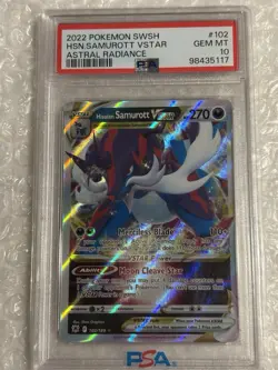 Hisuian Samurott VSTAR 102 Ultra Rare Holo Pokemon Astral Radiance PSA 10 Gem MT - Image 1