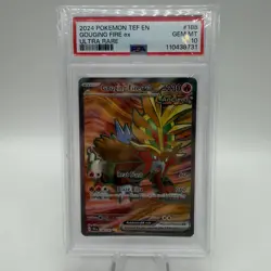 2024 POKEMON TEF EN-TEMPORAL FORCES HYPER RARE #214 GOUGING FIRE EX PSA 10 - Image 1