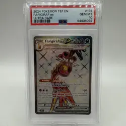Pokemon 2024 Temporal Forces Ultra Rare FARIGIRAF Ex #194 PSA 10 Gem - Image 1