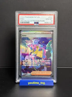 2024 Pokemon Paf En-Paldean Fates Special Illustration Rare Iono #237 PSA 10 - Image 1
