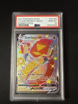Pokemon 2021 SWSH Shining Fates Full Art CENTISKORCH Vmax #SV109 PSA 10 Gem RARE - Image 2