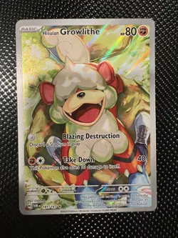 Hisuian Growlithe - 181/167 Twilight Masquerade Illustration Rare Pokemon NM/LP - Image 1