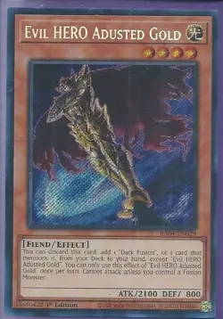Yugioh Evil HERO Adusted Gold Secret Rare RA04 - Image 1