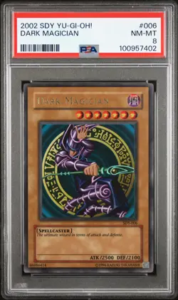 2002 YU-GI-OH! STARTER DECK: YUGI #006 DARK MAGICIAN PSA 8 - Image 1