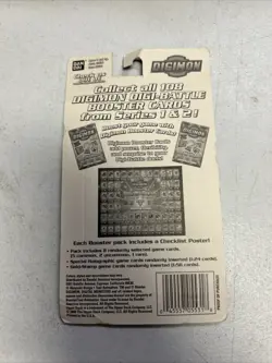 DIGIMON Digi-Battle Card Game Series 1 booster cards 1 Factory sealed 8 ct. pack - Image 2