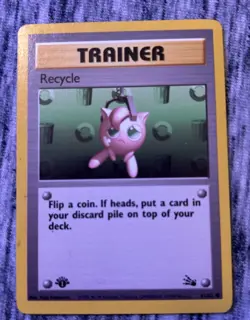Recycle 61/62 Fossil Regular 1st Edition Pokemon TCG Trainer Card - Image 1