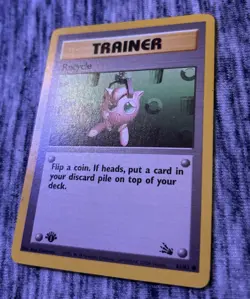 Recycle 61/62 Fossil Regular 1st Edition Pokemon TCG Trainer Card - Image 5