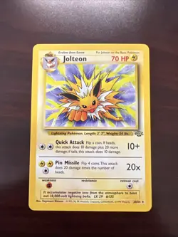 Pokemon Jolteon 20/64 Jungle Set Non-Holo Card WOTC NM-MT - Image 1