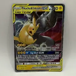 Pokemon Pikachu & Zekrom GX Tag Team Holo Card 33/181 Ultra Rare HP - Image 1