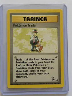 Trainer RARE Pokemon Trader 106/130 Base Set 2 Pokemon Card Wotc Fast Shipping - Image 1