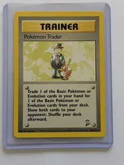 Trainer RARE Pokemon Trader 106/130 Base Set 2 Pokemon Card Wotc Fast Shipping - Image 2
