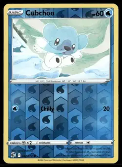 2022 Brilliant Stars Set Pokemon Card 042 Cubchoo Reverse Foil NM - Image 1