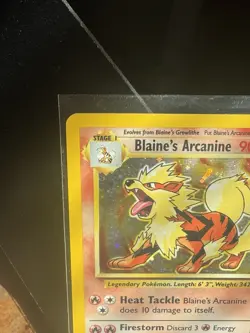 Pokemon TCG Blaine's Arcanine Gym Challenge Holo Card 1/132 Unlimited Rare - Image 2