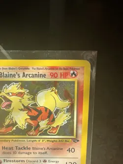 Pokemon TCG Blaine's Arcanine Gym Challenge Holo Card 1/132 Unlimited Rare - Image 3
