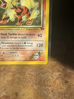 Pokemon TCG Blaine's Arcanine Gym Challenge Holo Card 1/132 Unlimited Rare - Image 4
