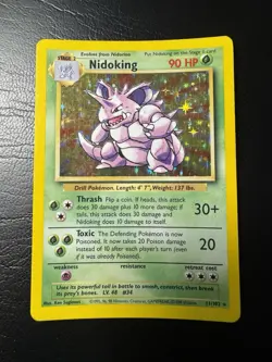 Pokemon TCG Nidoking Base Set Holo Unlimited Rare Card 11/102 LP Condition - Image 1