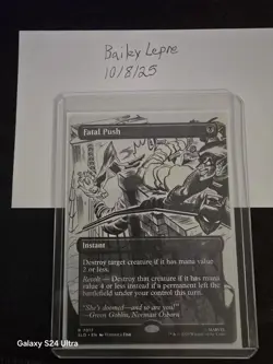 MTG Spider-man Fatal Push (7017) Non-Foil Inked Secret Lair Chase Rare NM/MT - Image 1