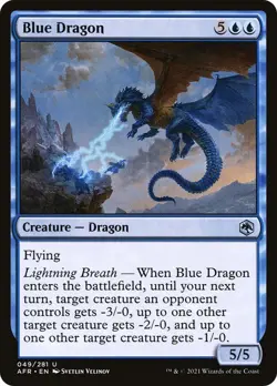 Blue Dragon 49 AFR MTG Foil Creature Flying Uncommon Velinov 2021 EN Lightning - Image 1