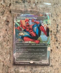 Prerelease FOIL SPECTACULAR SPIDER-MAN 0014 mtg SEALED Rare PROMO + Borderless - Image 1